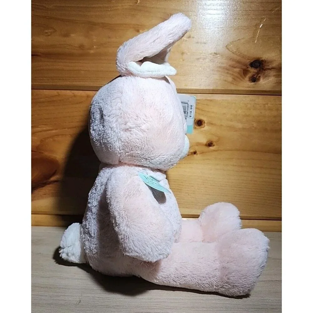 Baby GUND Roise Pink Bunny Plush White with Bow Stuffed Animal